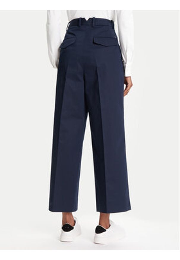 TOMMY HILFIGER - Tommy Hilfiger Spodnie materiałowe WW0WW45791 Granatowy Wide Leg. Kolor: niebieski. Materiał: bawełna