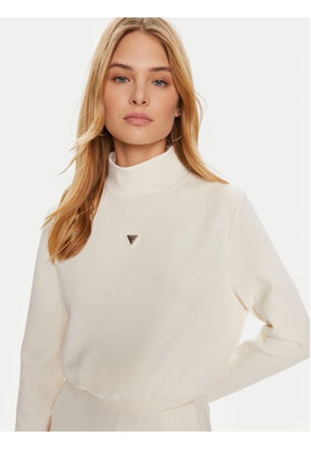 Guess Bluza Olympe V4YQ05 KCAY2 Beżowy Regular Fit. Kolor: beżowy. Materiał: syntetyk