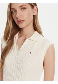 TOMMY HILFIGER - Tommy Hilfiger Sweter WW0WW45655 Écru Regular Fit. Materiał: bawełna
