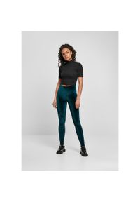 Damskie legginsy z wysoką talią Urban Classics velvet. Stan: podwyższony. Kolor: wielokolorowy, niebieski, różowy #2