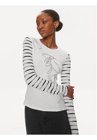 Desigual Bluzka Boston 24SWTK70 Biały Slim Fit. Kolor: biały. Materiał: bawełna #6