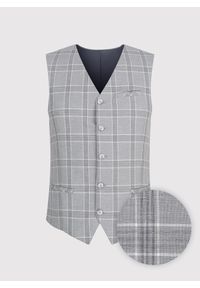 Pako Lorente - PAKO LORENTE – Szara kamizelka jednorzędowa w kratę. Kolor: szary #8