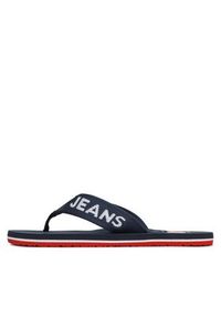 Tommy Jeans Japonki Flip Flop Logo Tape EM0EM01147 Granatowy. Kolor: niebieski. Materiał: materiał #3