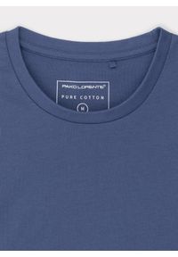 Pako Lorente - PAKO LORENTE – Bawełniany granatowy t-shirt z okrągłym dekoltem. Okazja: na co dzień. Kolor: beżowy, niebieski. Materiał: bawełna. Styl: casual #7