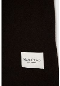 Marc O'Polo Szalik wełniany kolor brązowy gładki. Kolor: brązowy. Materiał: wełna. Wzór: gładki