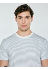 Big-Star - Koszulka męska w paski błękitna Oler 400. Okazja: na co dzień. Kolor: niebieski. Materiał: dzianina. Wzór: paski. Styl: elegancki, klasyczny, casual #5