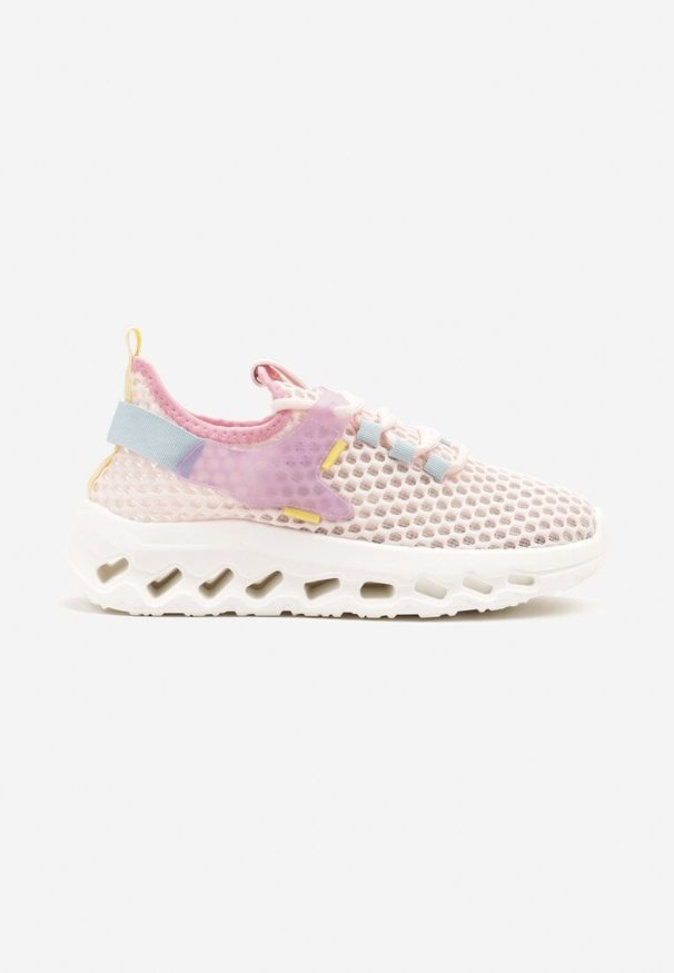 Born2be - Różowe Siateczkowe Buty Sportowe Sneakersy na Grubej Tłoczonej Podeszwie Luriane. Okazja: na co dzień. Kolor: różowy. Materiał: jeans, materiał
