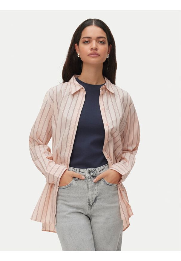 Vero Moda Koszula Elina 10336329 Różowy Loose Fit. Kolor: różowy. Materiał: bawełna