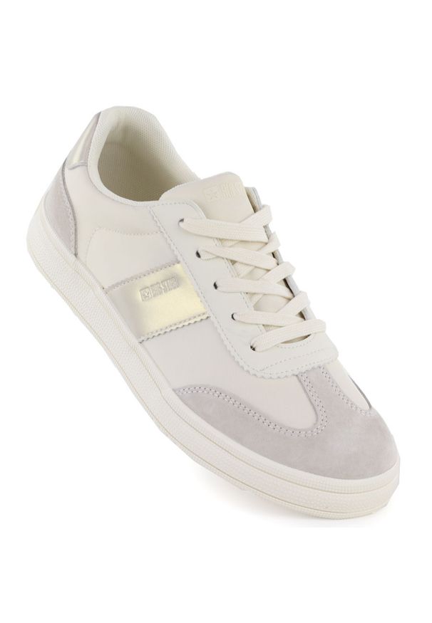 Big-Star - Skórzane półbuty sportowe damskie beżowe Big Star TT274155. Kolor: beżowy. Materiał: skóra