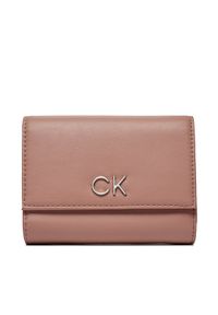 Calvin Klein Duży Portfel Damski Re-Lock Trifold Md K60K608994 Różowy. Kolor: różowy. Materiał: skóra
