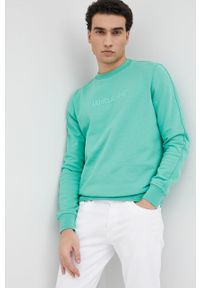 Liu Jo bluza bawełniana męska kolor zielony z aplikacją. Kolor: zielony. Materiał: bawełna. Wzór: aplikacja