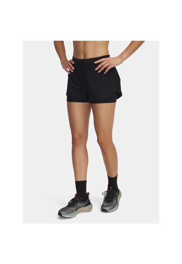 Spodenki do biegania damskie Under Armour Launch Pro 3" 2IN1. Kolor: czarny. Sport: bieganie
