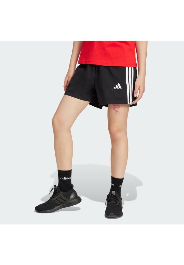 Adidas - Szorty Essentials 3-Stripes Cotton. Kolor: biały, czarny, wielokolorowy. Materiał: bawełna. Sport: fitness