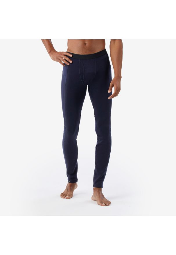 FORCLAZ - Legginsy trekkingowe męskie Forclaz MT900 merino. Kolor: niebieski. Materiał: akryl, wełna, elastan, poliamid, materiał