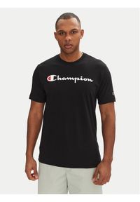 Champion T-Shirt 220256 Czarny Standard Fit. Kolor: czarny. Materiał: bawełna