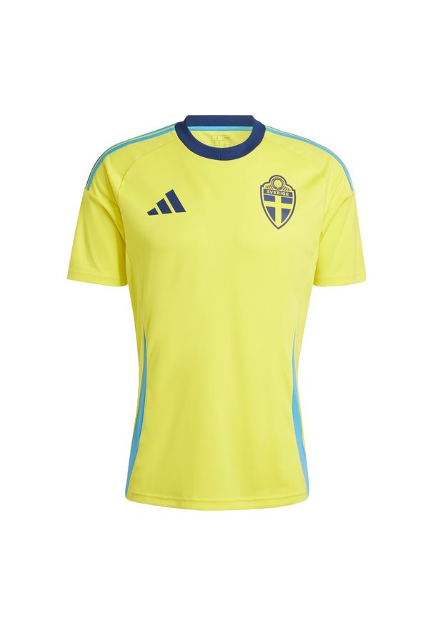 Adidas - Koszulka Sweden 24 Home Fan. Kolor: żółty. Materiał: materiał