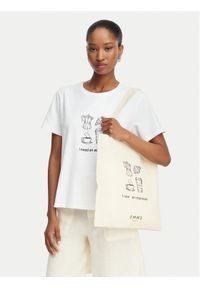 Marella T-Shirt Gola 2615971072 Écru Regular Fit. Kolor: kremowy. Materiał: bawełna #1