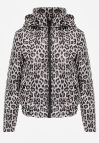 Born2be - Czarno-Biała Kurtka Przejściowa w Panterkę z Odpinanym Kapturem Antolea. Kolor: czarny, biały, wielokolorowy. Materiał: poliester, jeans. Wzór: motyw zwierzęcy. Styl: klasyczny #6
