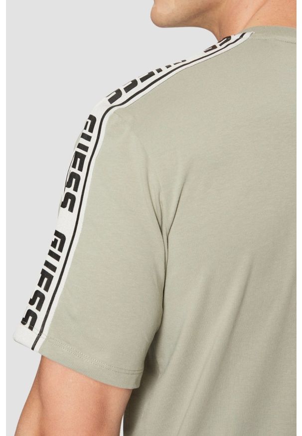 Guess - GUESS Zielony t-shirt męski Arlo, Rozmiar S. Kolor: zielony