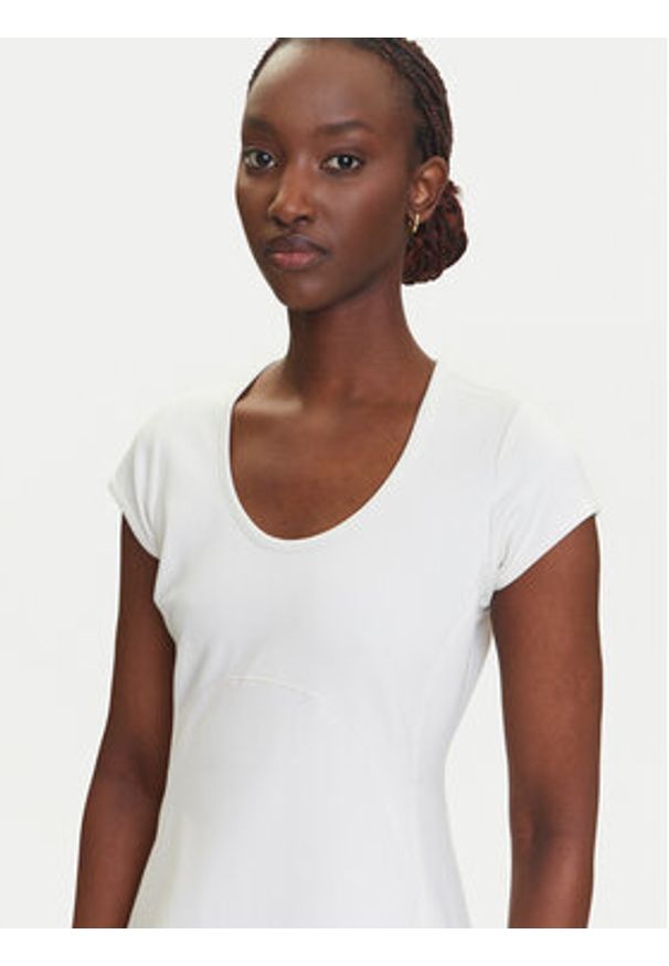 Calvin Klein Jeans Sukienka codzienna LV047C238G Écru Slim Fit. Okazja: na co dzień. Materiał: syntetyk. Typ sukienki: proste. Styl: casual