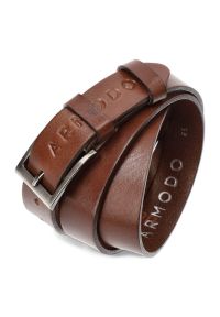 Brązowy Skórzany Pasek Męski Armodo. Kolor: brązowy. Materiał: skóra. Styl: klasyczny, elegancki, casual