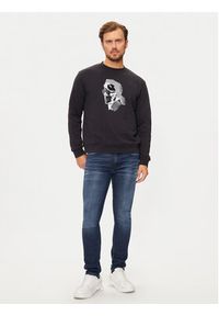 Karl Lagerfeld - KARL LAGERFELD Bluza 705060 544942 Czarny Regular Fit. Typ kołnierza: dekolt w karo. Kolor: czarny. Materiał: bawełna #3