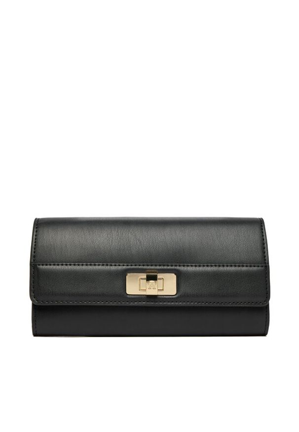 TOMMY HILFIGER - Tommy Hilfiger Portfel Th Modern Large Flap Wallet AW0AW18704 Czarny. Kolor: czarny. Materiał: skóra