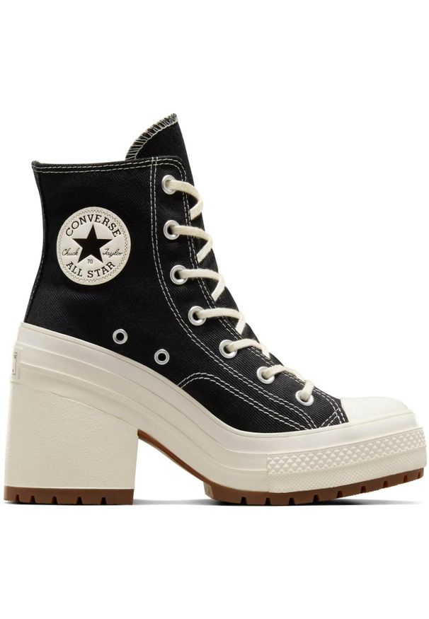Buty sportowe damskie Converse Chuck 70 De Luxe Heel. Okazja: na co dzień. Kolor: czarny. Materiał: bawełna