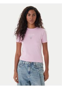 Guess Jeans T-Shirt W6RI15 J1314 Różowy Regular Fit. Kolor: różowy. Materiał: bawełna #1