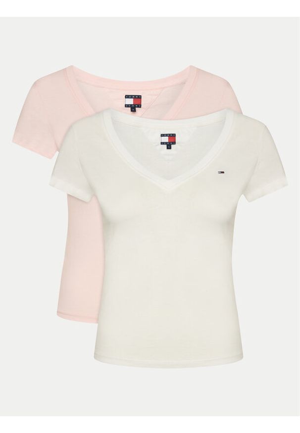 Tommy Jeans Komplet 2 t-shirtów DW0DW21367 Kolorowy Slim Fit. Materiał: bawełna. Wzór: kolorowy