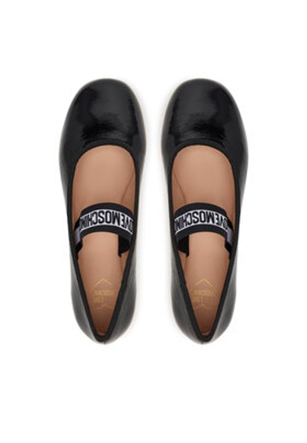 Love Moschino - LOVE MOSCHINO Baleriny JA11071G1NII000041 Czarny. Kolor: czarny. Materiał: skóra