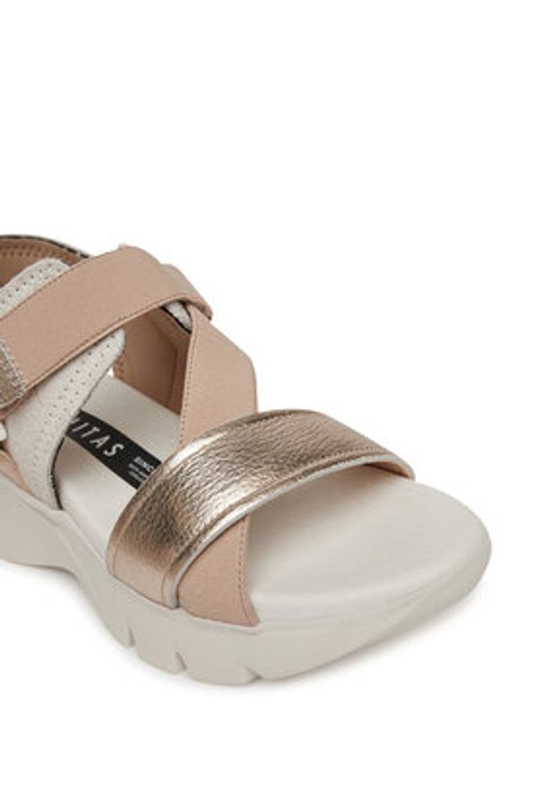 Hispanitas Sandały Dakar HV254007 Złoty. Kolor: złoty. Materiał: skóra