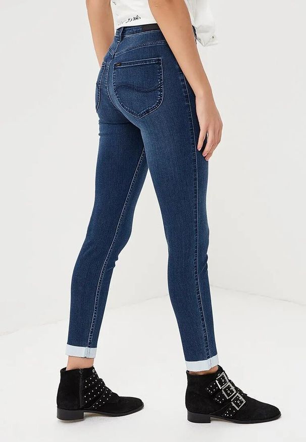 Lee - LEE SCARLETT HIGH DAMSKIE SPODNIE JEANSOWE ALBASTRU L626RKBJ 112114343