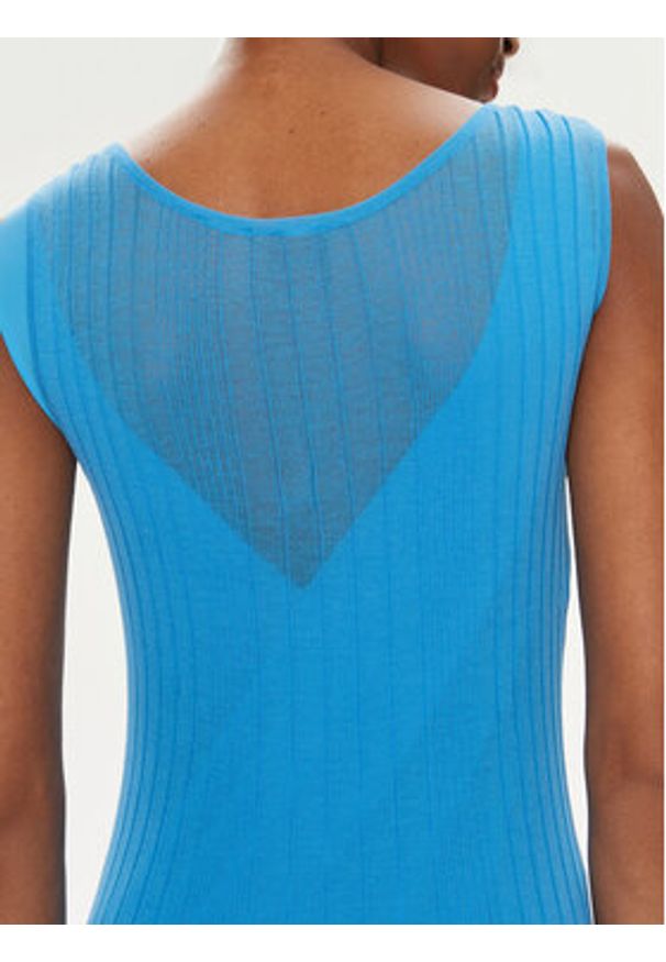 Pinko Sukienka codzienna Dune 103540 A1ND Niebieski Slim Fit. Okazja: na co dzień. Kolor: niebieski. Materiał: syntetyk. Typ sukienki: proste. Styl: casual