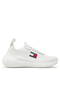 Tommy Jeans Sneakersy Tjw Knit Runner EN0EN02564 Écru. Materiał: skóra