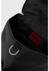 Hugo - HUGO plecak męski kolor czarny duży z nadrukiem. Kolor: czarny. Wzór: nadruk #2