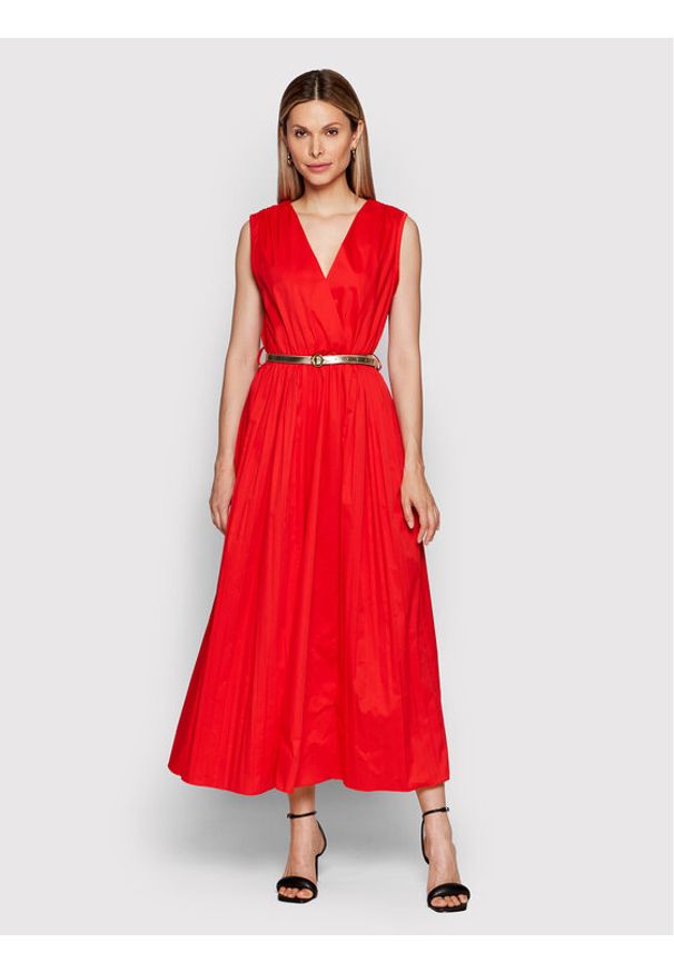 Rinascimento Sukienka letnia CFC0018569002 Czerwony Regular Fit. Kolor: czerwony. Materiał: bawełna. Sezon: lato
