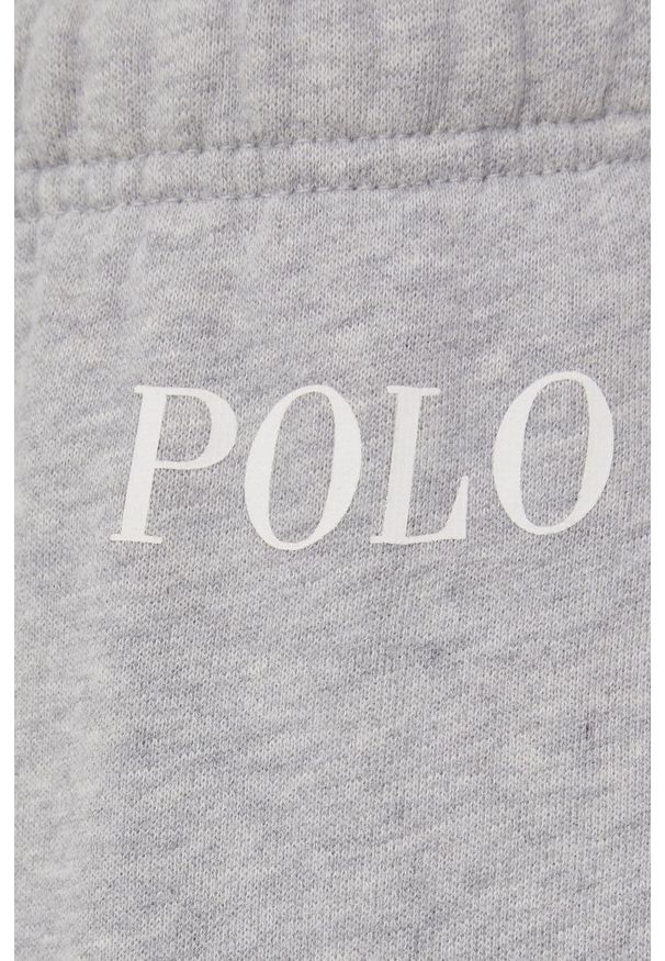 Polo Ralph Lauren spodnie dresowe damskie kolor szary gładkie. Stan: podwyższony. Kolor: szary. Materiał: dresówka. Wzór: gładki