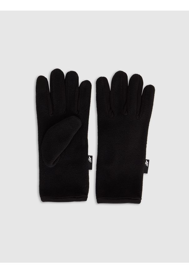 4f - 4F Rękawiczki polarowe Touch Screen uniseks - czarne L. Kolor: czarny. Materiał: polar