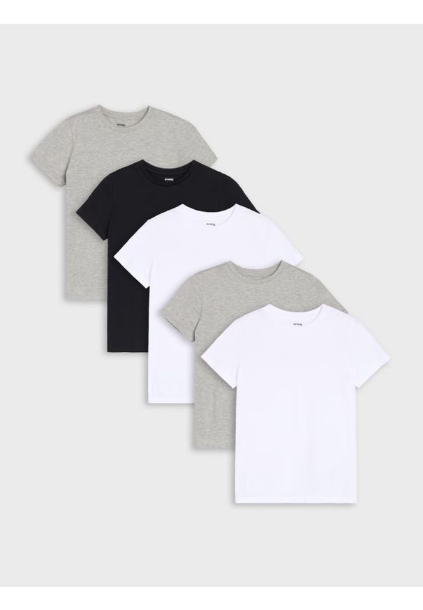 Sinsay - Koszulki basic 5 pack - wielobarwny
