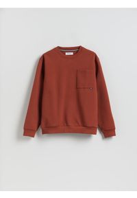 Reserved - Bluza regular z bawełną - bordowy. Kolor: czerwony. Materiał: bawełna #1