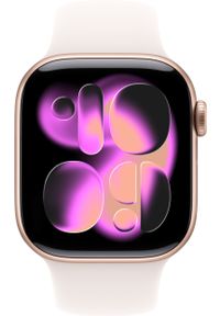 APPLE - Smartwatch Apple Watch Series 11 (GPS) 42mm Rose Gold Aluminum Case with Red Sport Band, M/L. Rodzaj zegarka: smartwatch. Styl: sportowy #1
