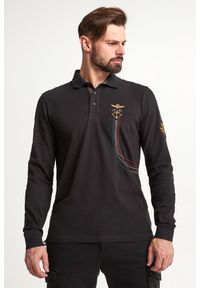 Aeronautica Militare - Longsleeve Polo męski AERONAUTICA MILITARE. Typ kołnierza: polo. Długość rękawa: długi rękaw