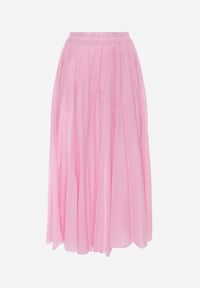 Renee - Różowa Rozkloszowana Spódnica z Bawełny w Stylu Preppy Petrra. Okazja: na co dzień. Kolor: różowy. Materiał: bawełna. Długość: krótkie. Styl: casual #3