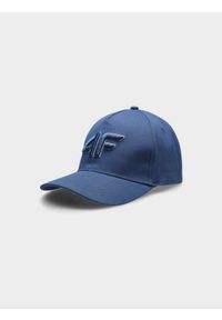 4f - Czapka z daszkiem snapback chłopięca. Kolor: niebieski. Wzór: haft #1