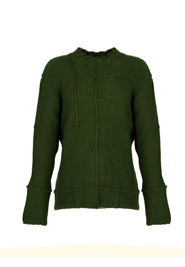 La Haine Inside Us Sweter | LM280 | Mężczyzna | Zielony. Okazja: na co dzień. Kolor: zielony. Materiał: wełna, poliester. Wzór: jednolity. Styl: casual