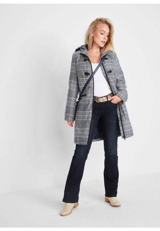 bonprix - Jeansy ze stretchem o kroju bootcut, mid waist. Okazja: na co dzień. Kolor: niebieski. Styl: casual