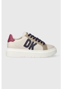 DKNY - Dkny sneakersy Marian kolor beżowy K2305134. Nosek buta: okrągły. Kolor: beżowy. Materiał: guma. Obcas: na platformie #1