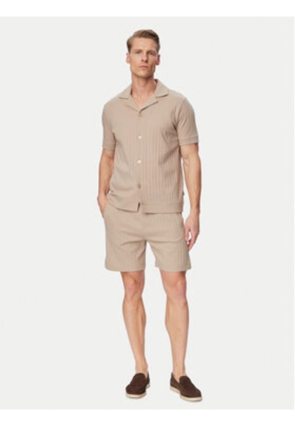 JOOP! Szorty materiałowe Juanito 30104273 Beżowy Regular Fit. Kolor: beżowy. Materiał: bawełna