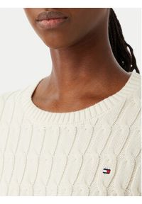 TOMMY HILFIGER - Tommy Hilfiger Bluzka WW0WW38744 Kremowy Regular Fit. Kolor: kremowy. Materiał: bawełna #5